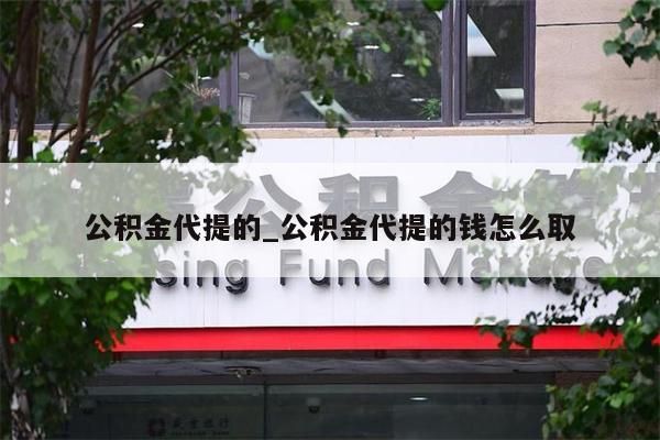 公積金代提的_公積金代提的錢怎么取